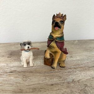Dog Nativity Figurines 2 Pieces Resin